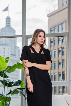 Imagem do VESTIDO CREPE DECOTE QUADRADO - 9848