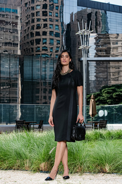 VESTIDO RECORTE BRILHO - 9857 - comprar online