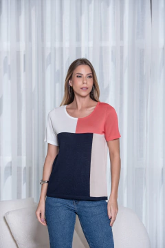 BLUSA INTARCIA TRICOLOR - TR-29