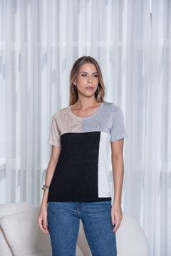 BLUSA INTARCIA TRICOLOR - TR-29 - GINESTRA