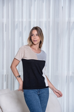 BLUSA INTARCIA TRICOLOR - TR-29 - loja online