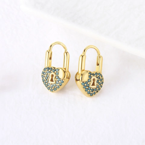 AROS CANDADO CORAZON TURQUESA (3331) - comprar online