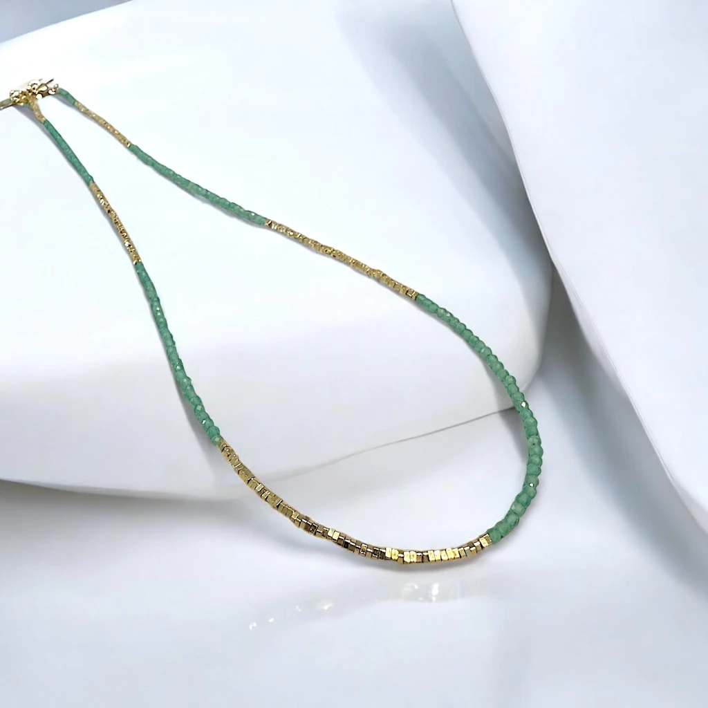 COLLAR VERDE Y DORADO BS (2954)