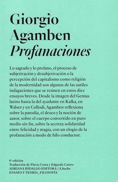 Profanaciones - Giorgio Agamben - comprar online