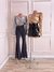 Cropped feminino de cetim com detalhe frontal - loja online