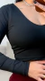 Imagem do Cropped Feminino Canelado Magali Preto