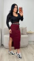Cropped Feminino Canelado Magali Preto - loja online