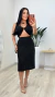 Conjunto Feminino Trico Saia Midi E Cropped Caca Preto - comprar online