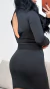 Conjunto Feminino Cropped E Saia Liana Preto na internet