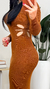 VESTIDO FEMININO TRICÔ SIMARIA MARROM - loja online