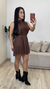 Vestido Feminino Curto Tule Rodado Luna Marrom - Loja Loanita - Roupas femininas