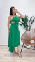 Vestido Feminino Midi Assimetrico Nadia Verde - Loja Loanita - Roupas femininas