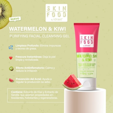 Watermelon & Kiwi Facial Cleansing Gel - Gel limpiador facial x 150ml