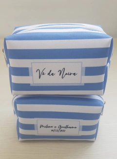 Necessaire Personalizada Azul Serenity Listras - comprar online