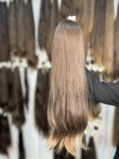 CABELO HUMANO LOIRO NATURAL 57CM e 90GRAMAS - ETIQUETA DOURADA