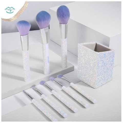 DOCOLOR - 8 Pieces Sparkle Brush Set With Holder