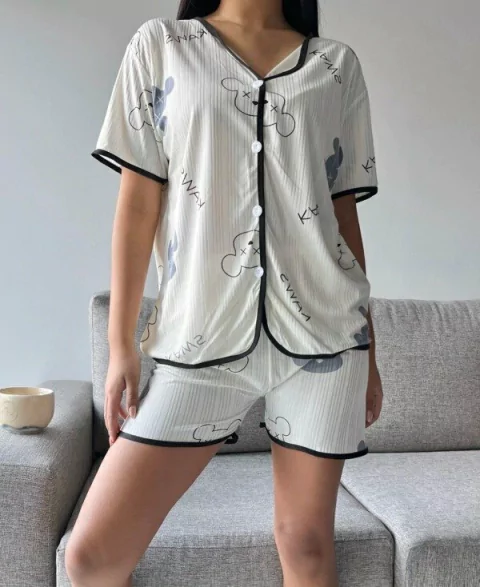 Pijama de Camisa estampados (3 piezas)