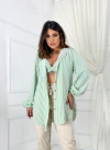 Conjunto Camisa Cropped Listrado