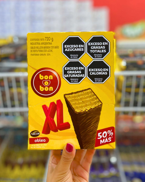 BON O BON OBLEA XL LECHE 16x46g (720g) - comprar online