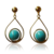 Brinco de Pedra Turquesa - Argola Gota - comprar online