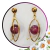 Brinco de Pedra Ágata Rosa - Argola Dupla Oval