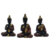 Trio de Buda - Roupa Marrom c/ Pele Negra - Encanto das Pedras