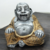 Buda Chinês Sentado - Roupa Ouro c/ Pele Prata