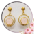 Brinco de Pedra Quartzo Rosa - Argola Dupla - comprar online