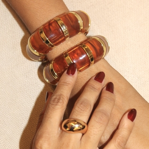 Bracelete Ambar com Dourado