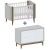 BERÇO + COMODA COM PORTA BO CINZA BRANCO JEQUITIBÁ