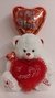 Combo Peluche XXXL Oso Bordado + Corazón con Helio