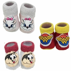 MEIA 3D BEBÊ PANTUFA PERSONAGENS MENINA - loja online