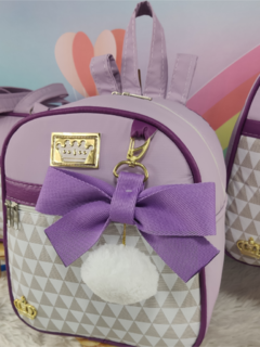 KIT BOLSA MATERNIDADE 3 PECAS CHEVRON LILÁS na internet