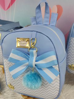 KIT BOLSA MATERNIDADE 3 PEÇAS CHEVRON AZUL - Let Baby Bolsas De Maternidade