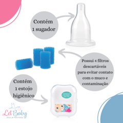 ASPIRADOR NASAL COM FILTRO E ESTOJO NUBY TRANSPARENTE - comprar online
