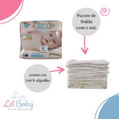 FRALDA DE PANO COM 05 UNIDADES MENINA - comprar online