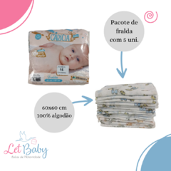 FRALDA DE PANO COM 05 UNIDADES MENINO - comprar online