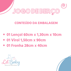 JOGO DE BERÇO 3 PEÇAS MENINA - comprar online