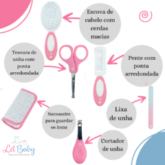 KIT MANICURE 5 PEÇAS COM NECESSAIRE ROSA - PIMPOLHO na internet