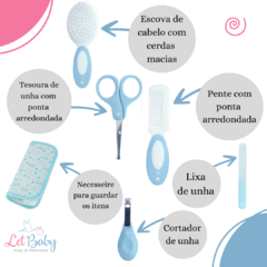 KIT MANICURE 5 PEÇAS COM NECESSAIRE AZUL - PIMPOLHO na internet