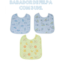 KIT BABADOR FELPUDO IMPERMEAVEL - 3 UNIDADES MENINO