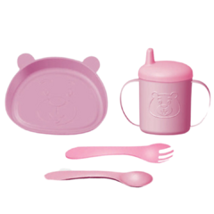 Kit Refeição Introdução Alimentar Ursinho Infantil - Azul e Rosa - comprar online
