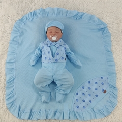 SAIDA MATERNIDADE MACACÃO AZUL MENINO