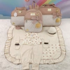 KIT BOLSA MATERNIDADE 3 PEÇAS CHEVRON NUDE + SAIDA MATERNIDADE MENINO