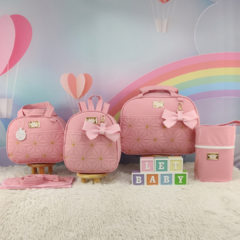 KIT BOLSA MATERNIDADE 5 P ESTRELA ROSA + SAIDA MATERNIDADE MENINA - comprar online
