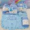 KIT BOLSA MATERNIDADE 5 PEÇAS URSO CHEVRON AZUL + SAÍDA MATERNIDADE MENIN0
