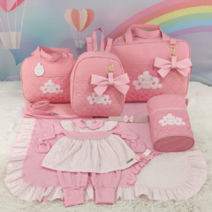 KIT BOLSA MATERNIDADE 5 P NUVEM ROSA + SAIDA MATERNIDADE MENINA na internet