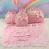 KIT BOLSA MATERNIDADE 3 PEÇAS LAÇO ROSA + SAIDA MATERNIDADE MENINA