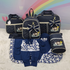 KIT BOLSA MATERNIDADE 5 P SAFARI MARINHO + SAIDA MATERNIDADE MENINO - comprar online