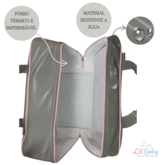 Imagem do KIT BOLSA MATERNIDADE 5 P NUVEM CINZA C/ROSA + SAIDA MATERNIDADE MENINA